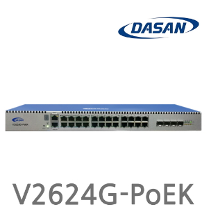 DASAN V2624G-PoEK 24포트 PoE 10/100/1000 BASE-T, 4포트 1000 BASE-X(SFP), 802.3af/at(PoE/PoE+) 지원(최대 460W)